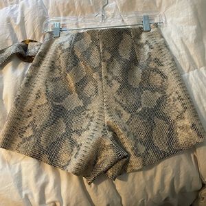Zara snakeskin shorts